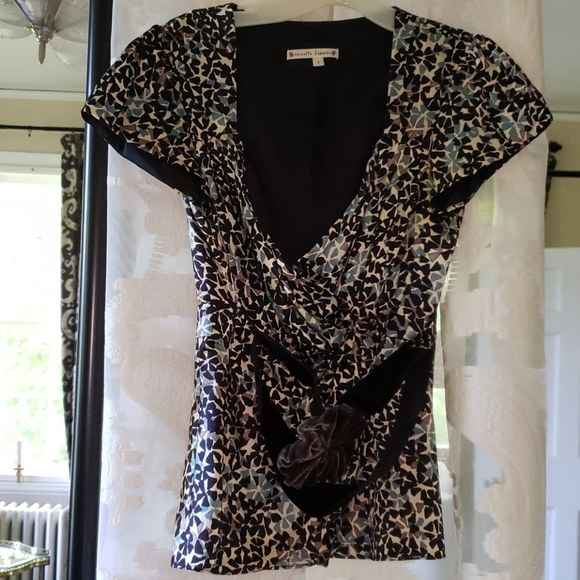 Nanette Lepore Silk Multi Blouse Sz 2 - Picture 1 of 5